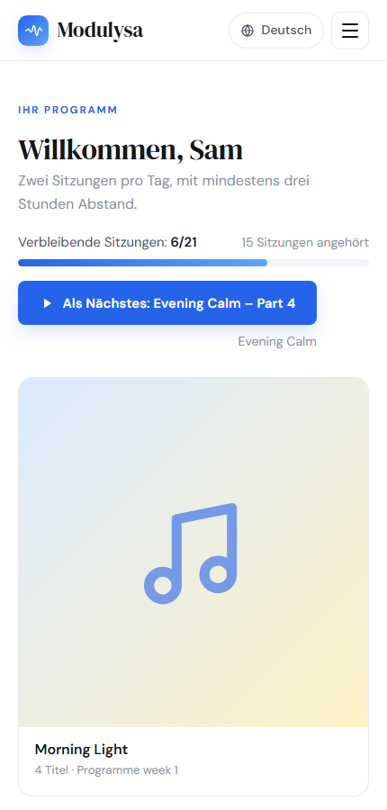 Die Albumseite des Hörers auf dem Smartphone