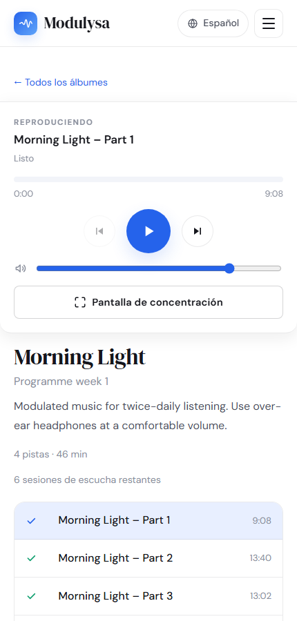 El reproductor en un teléfono
